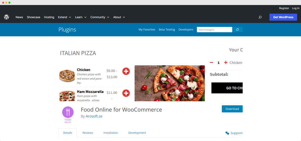 Food Online for WooCommerce By Arosoft.se, Sapwp